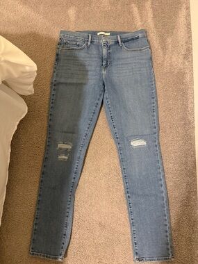 Levi's Light Blue Skinny Jeans with Knee Rips